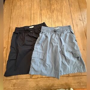 abercrombie kids Black and Light Blue Cargo Shorts Duo